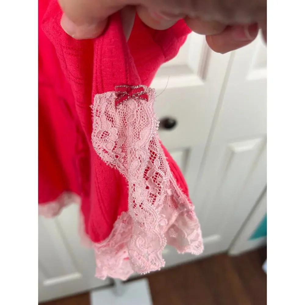 Victoria’s Secret Pink Lace Trim Sleep Romper Small‎ Y2K Modal Lounge